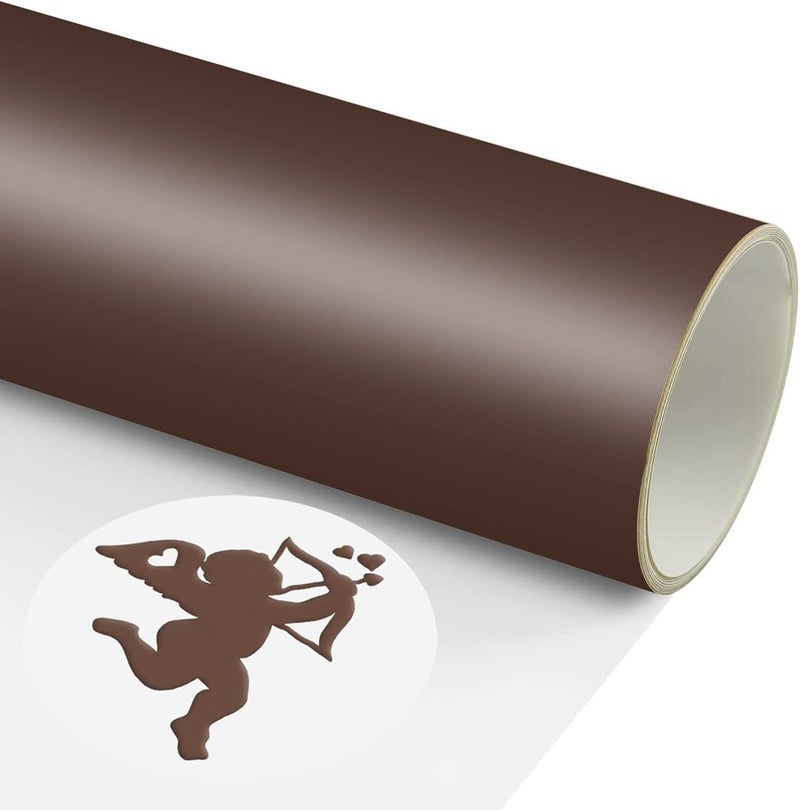 TransWonder 3D Puff Vinyl Heat Transfer Coffee - Puff Heat Transfer Vinyl HTV Puff Vinyl 12" x6' for Heat Press T Shirt Compatible with Cricut Air or Maker by (Coffee) - Image 1